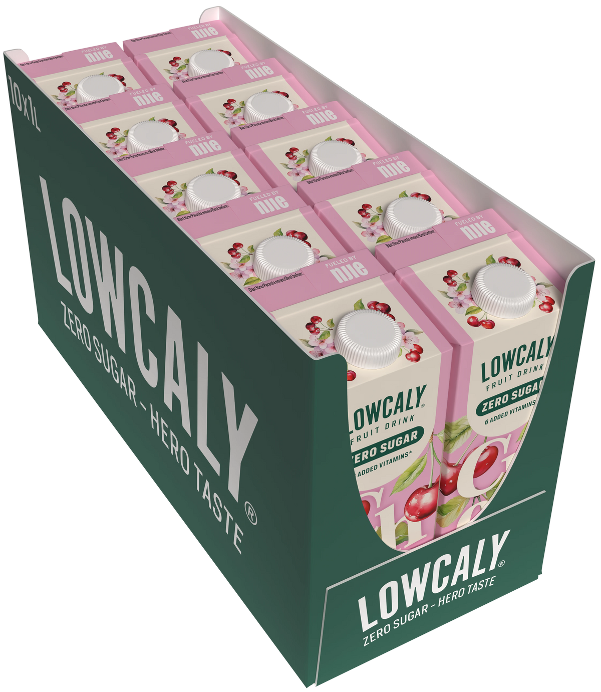 Lowcaly Cherry Sugar-Free Fruit Drink 1L – Box of 10