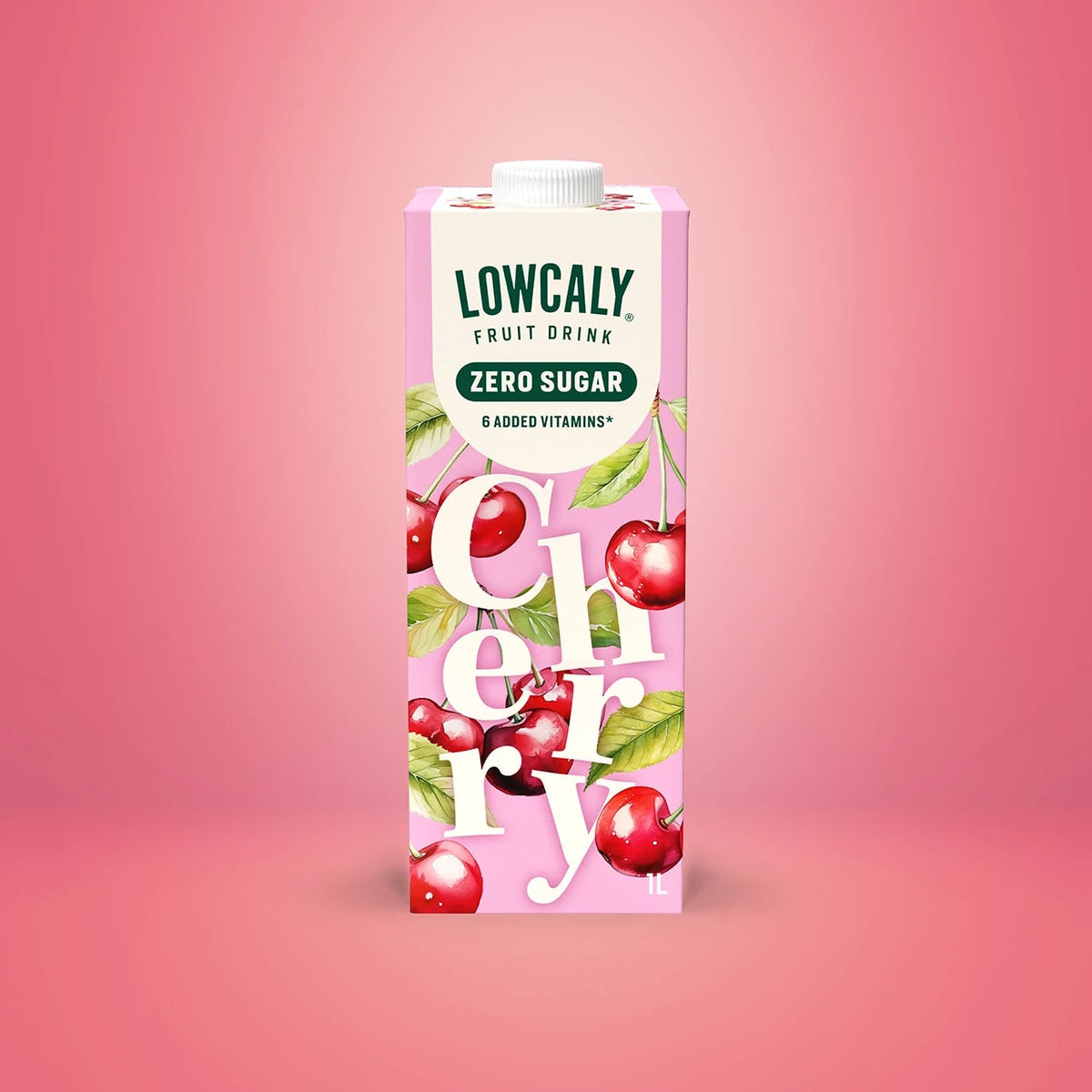 Lowcaly Cherry Sugar-Free Fruit Drink 1L – Box of 10