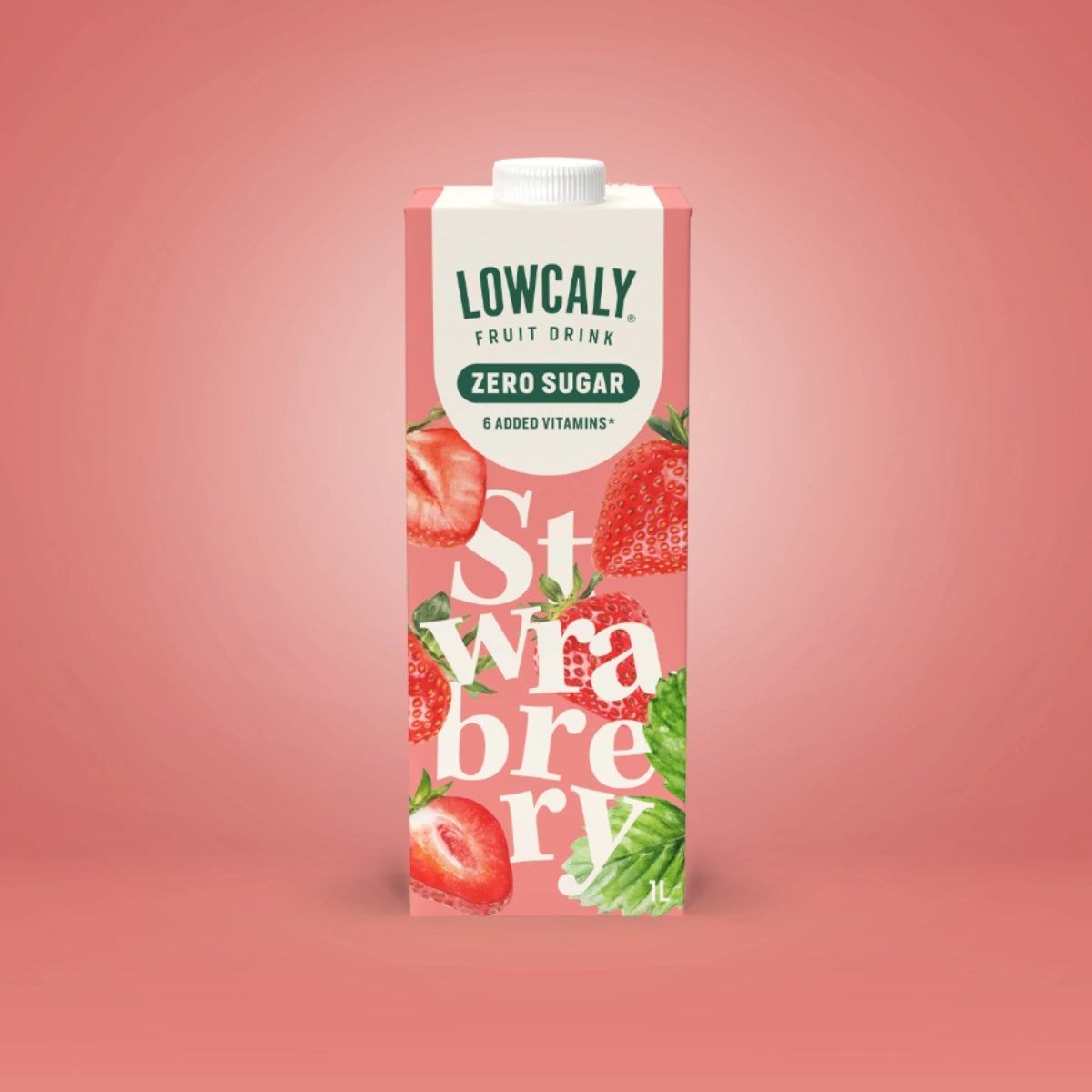 Lowcaly sugarfree fruit drink strawberry 1L