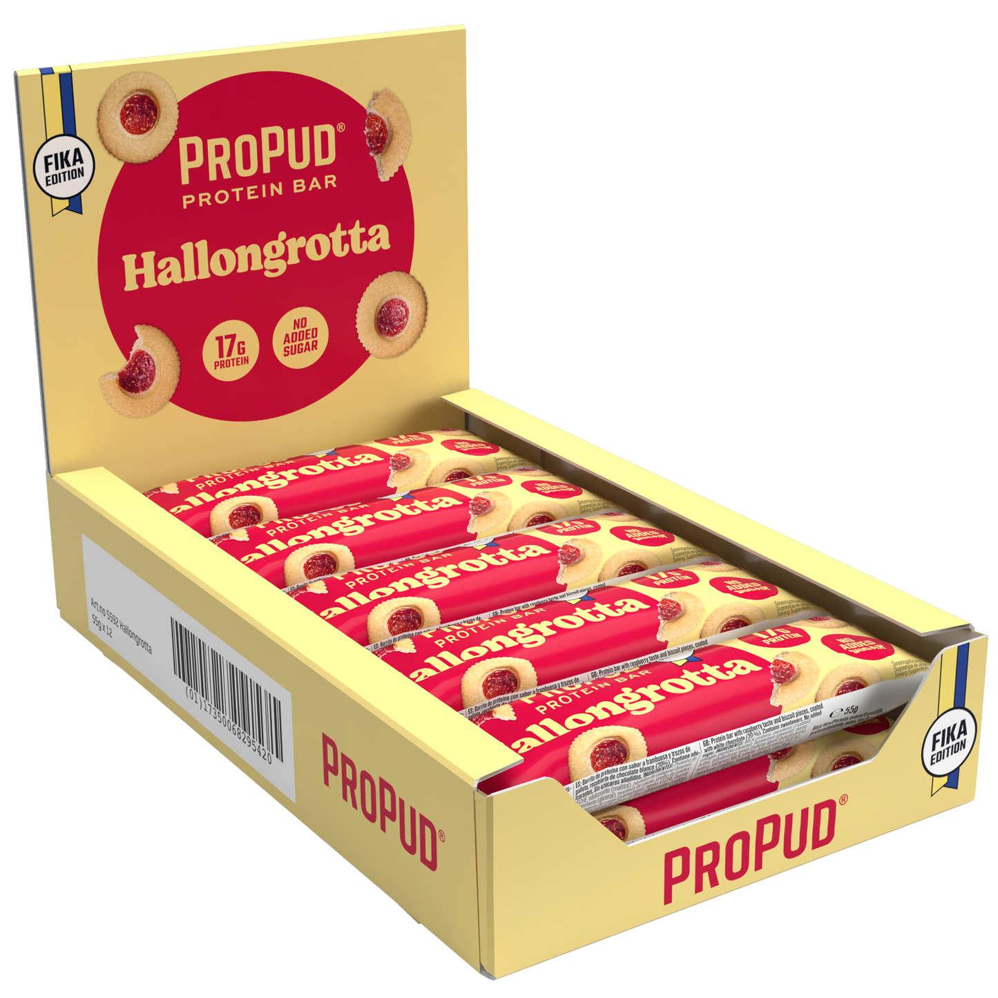 ProPud proteiinibatoon "hallongrotta" 12 x 55g