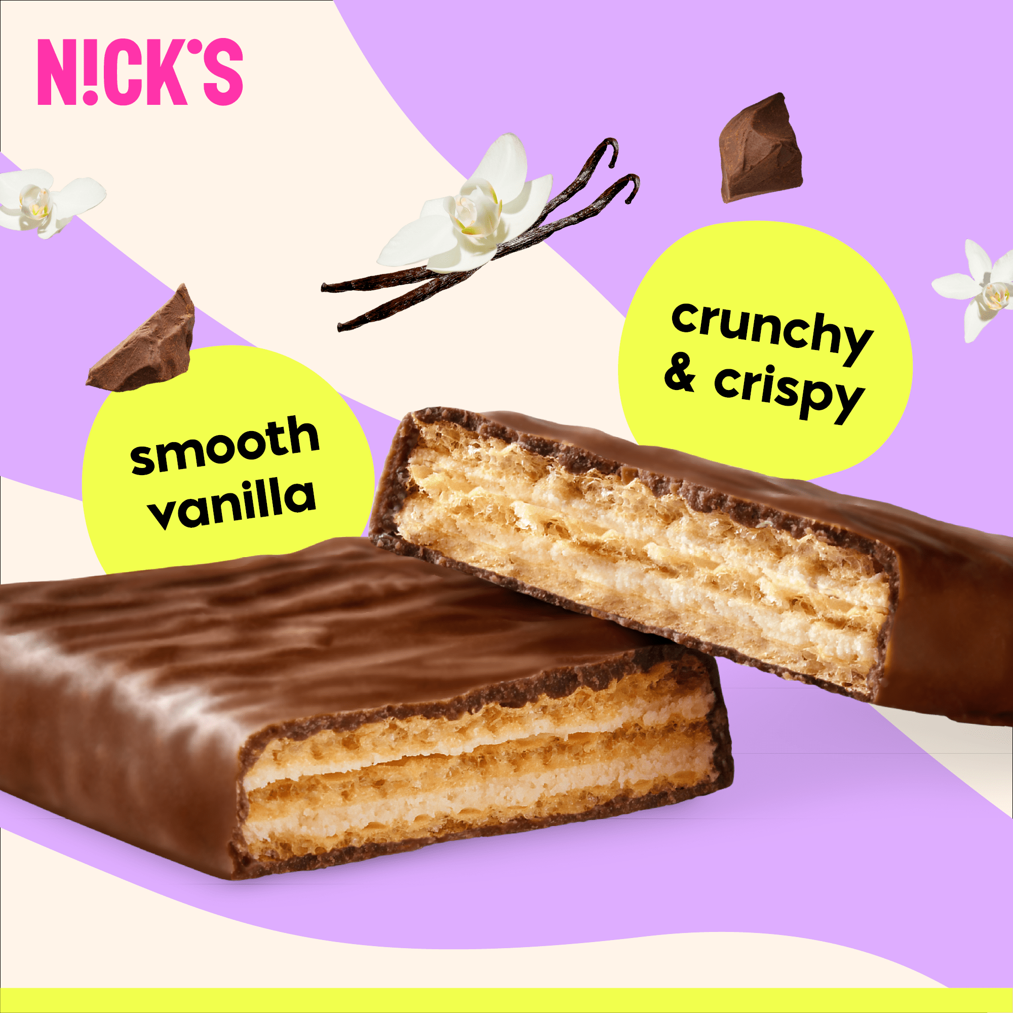 NICK'S Vanilla Protein Wafer Box of 24