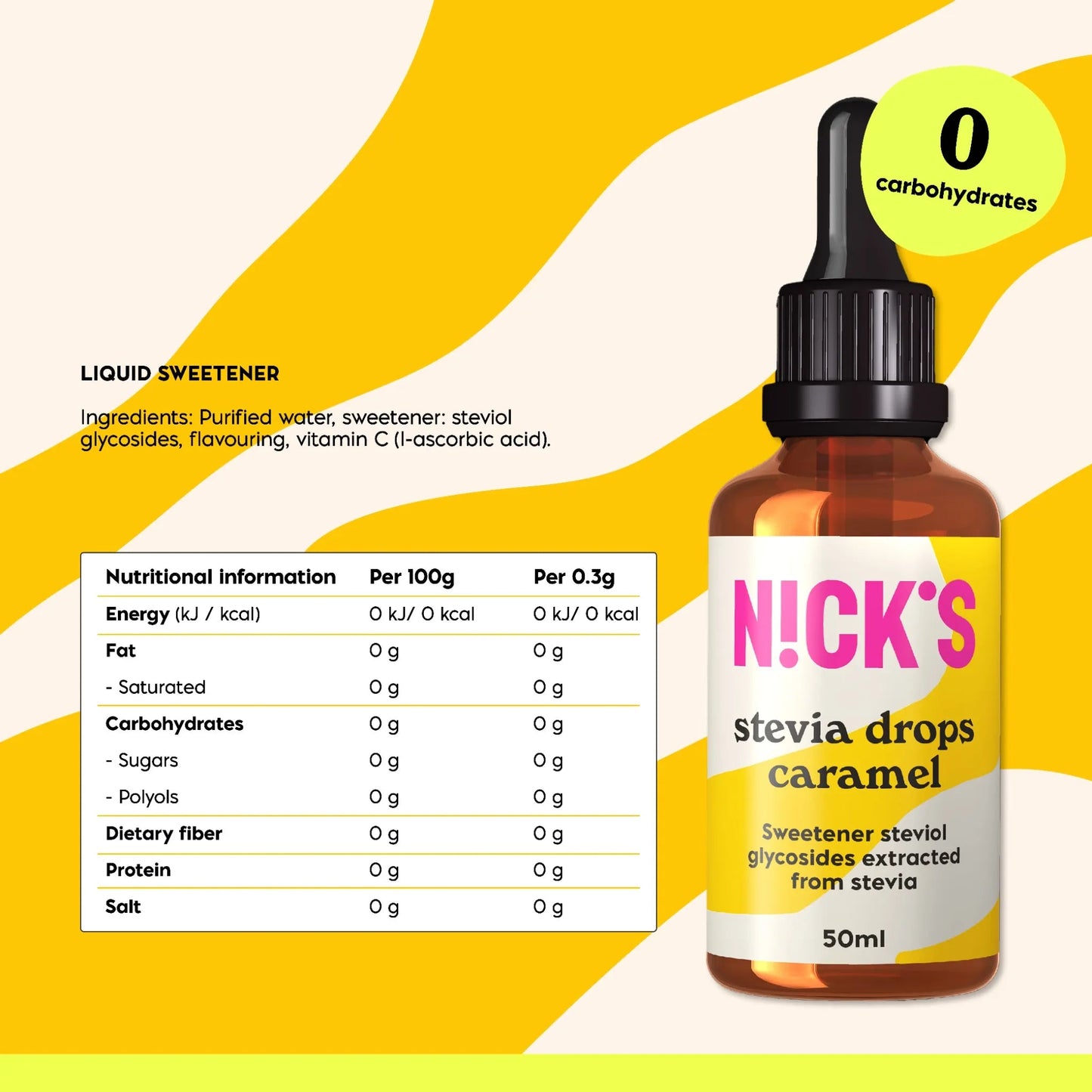 NICK'S - Stevia tilgad "caramel" 50ml - njom.ee